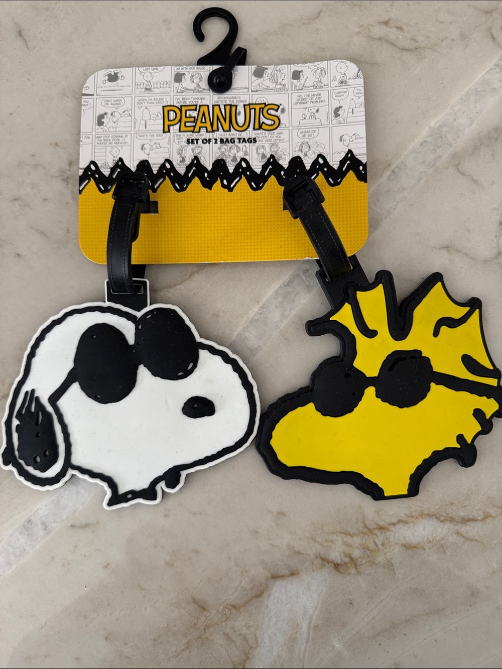 Peanuts Snoopy Joe Cool Woodstock luggage tags - set of 2 pieces brand new NWT